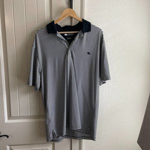 Onward Reserve Large Stripe Performance Polo Black and White